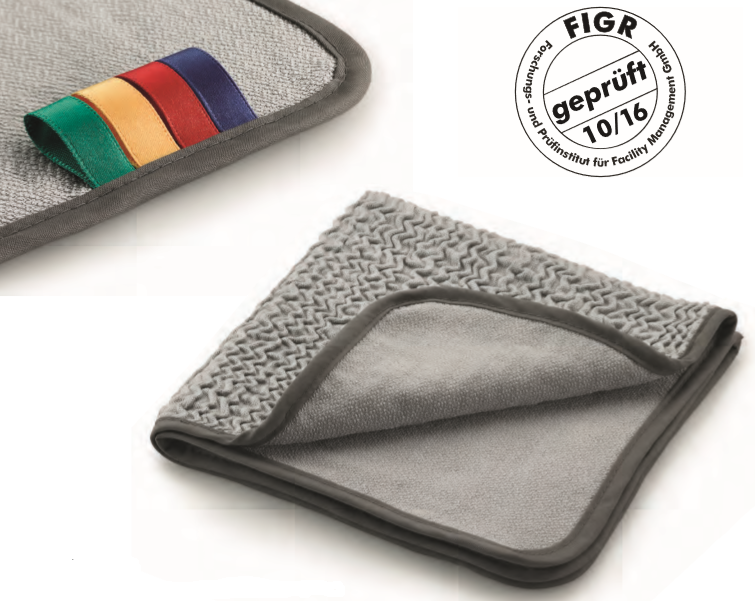 Microfasertuch to go, immer dabei – immer das richtige Tuch, Farbe grau Microfasertuch to go, immer dabei – immer das richtige Tuch, Farbe grau