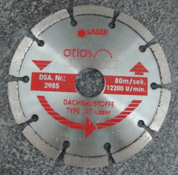 D7-125 Diamantscheibe Dachbaustoffe, Laser D7-125 Diamantscheibe Dachbaustoffe, Laser